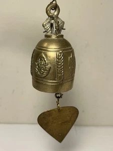 Campana di preghiera vintage buddista Buddha in ottone da appendere in rilievo 3,5" - Foto 1 di 8