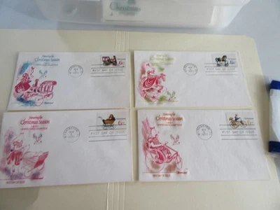 Four Christmas Toys 1970 6c Single Stamp Fdcs Sc#1415-8 Fleetwood Cachet Covers - Image 1 of 3