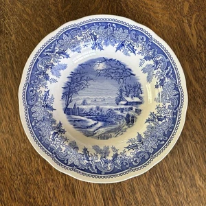 Spode Winter's Eve Blue Large Rim Soup Bowl (Camilla Shape) - Picture 1 of 3