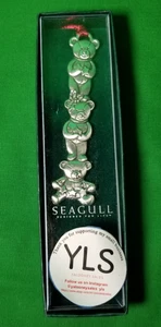 Seagull Design For Life Pewter Christmas Ornament Three Teddy Bears Joy Holiday - Picture 1 of 5