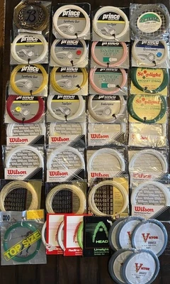 Lote de 37 cuerdas de raqueta de tenis nuevas stock antiguo Wilson Prince Head etc. Foto 1 de 4