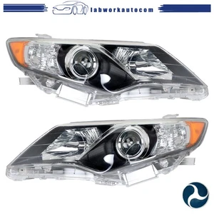 Halogen Headlights For Toyota Camry 2012 2013 2014 Clear Lens Left+Right Side - Picture 1 of 12