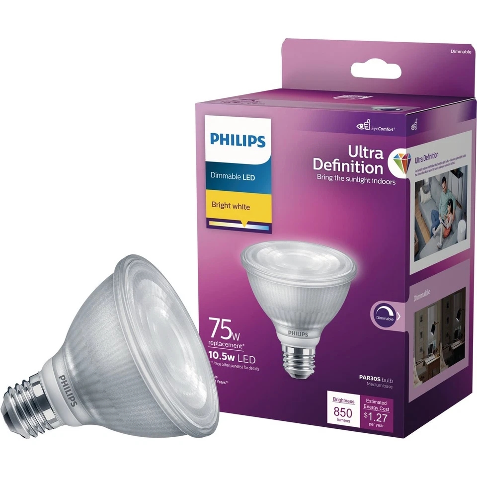 Philips 75w Par30s Bw Led Bulb 575968 Philips 575968 046677575960 - Image 1 of 4