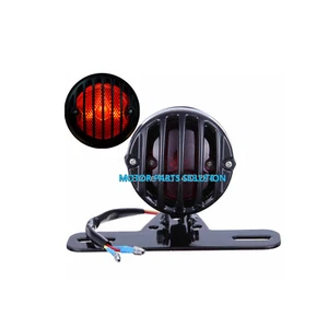 Black License Plate Tail Light Harley Sportster XL 883 Bobber Chopper cafe racer - Picture 1 of 5