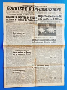Corriere D Información 21-22 Julio 1952 De Gasperi-Pubblicita Soda Naranja Crodo - Imagen 1 de 2