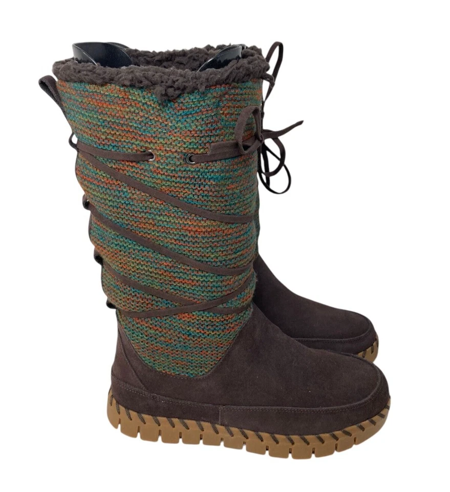 Botas femininas Muk Luks camurça marrom inverno tamanho 6.5 altura outono flexível Nova York NOVO - Imagem 1 de 4