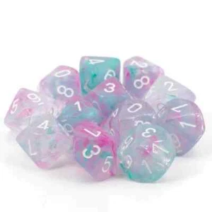 * Chessex Dice D10 Nebula Wisteria and White 10ct CHX27345 - Picture 1 of 1