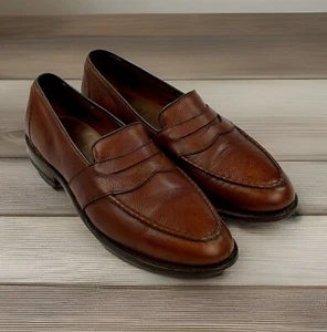 Allen Edmonds Randolph Slip-On Brown Penny Loafers 11 C Pebbled Men’s - Picture 1 of 22