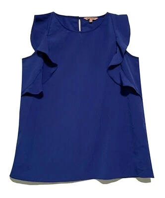 Juicy Couture, Royal Blue with Ruffles Sleeveless Pullover Top, size M - Image 1 of 4