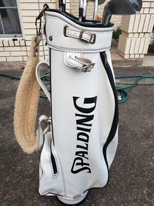 SPALDING WHITE 3-WAY VINTAGE CARRY GOLF BAG MADE IN USA CLUBS NOT INCLUDED - Picture 1 of 6