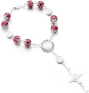 Auto Rosenkranz für Rückspiegel, personalisiert Rückansicht Kreuz Segen Perlen Deko - Bild 1 von 12