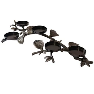 Slatkin Metal Candle Holder Branch Leaves Votive Tealight Bath Bodyworks Rustic - Picture 1 of 22
