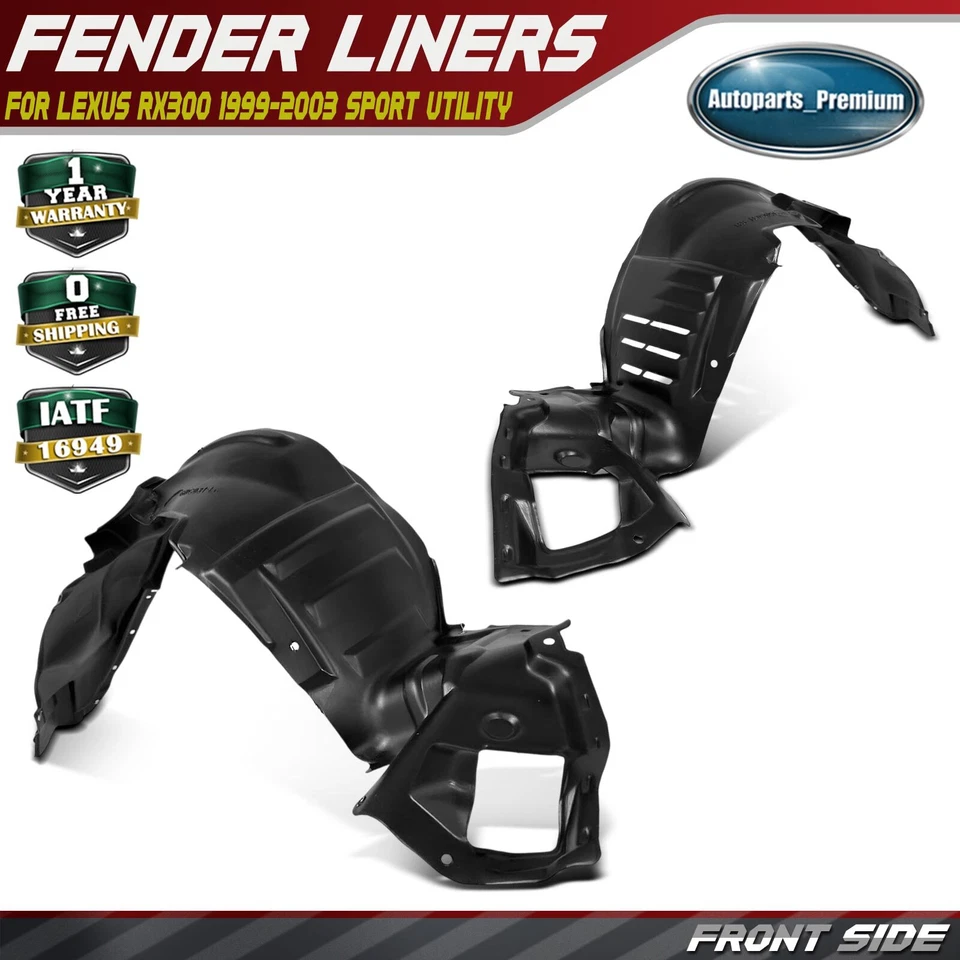 2 piezas forros de guardabarros interiores delanteros HDPE para Lexus RX300 1999 2000 2001 2002 2003 SUV Foto 1 de 4