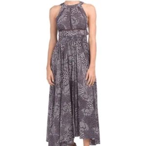 Abel The Label Blue/White Halter Maxi Dress Size Large - Picture 1 of 8