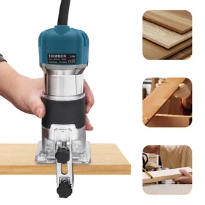 Herramienta de fresadora manual de madera compacta 6 velocidades variables recortadora de madera azul - Imagen 1 de 14