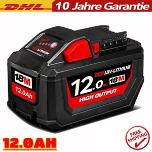 12,0Ah Akku Für Milwaukee M18 M18HB12 18V Li-Ion 48-11-1812 12Ah PACK NEU DE - Bild 1 von 17