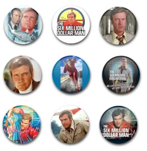 INSIGNIAS DE BOTÓN 25mm 1" x9 SEIS MILLONES DE DÓLARES HOMBRE - Imagen 1 de 1