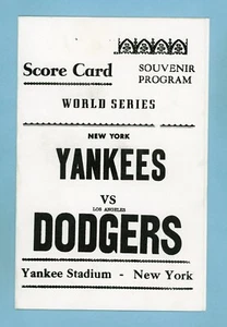 1963 World Series Scorecard Los Angeles Dodgers vs New York Yankees - Picture 1 of 5