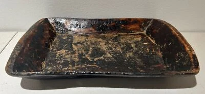 Primitive Wooden Bread Bowl Dough Plate Kneading Trough Lacquer Tray PL2 - Image 1 of 4