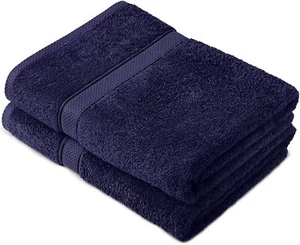 Victoria London Combed Cotton Bath Towel (Navy Blue)… - Picture 1 of 3