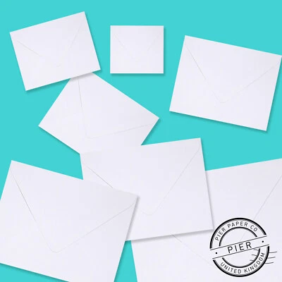 White Square Envelopes 100gsm 4” 5” 6” 7” - All Sizes Stocked Premium Quality