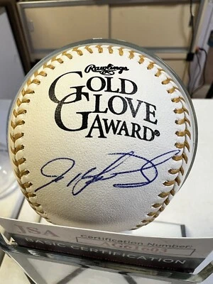 IVAN RODRIGUEZ Signed Autographed Official Gold Glove OMLB Baseball JSA Cert HOF - Image 1 of 4