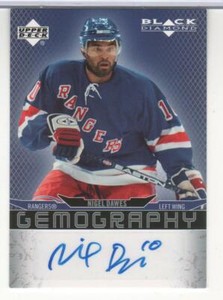 NIGEL DAWES 2007-08 UD BLACK DIAMOND GEMOGRAPHY # G-ND AUTOGRAPH NY RANGERS MINT