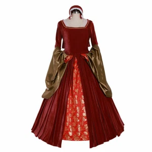 Costume abito rosso Elisabetta Tudor Anna Bolena altro costume ragazza Bolena{- - Foto 1 di 7