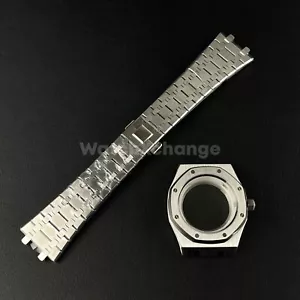 Stainless Steel Octagonal 42mm Automatic Watch Case Bracelet Transparent Back - Picture 1 of 8
