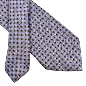 Luigi Borrelli Napoli Tie lavender floral medallion Italy Necktie Silk 3.5 X 63” - Picture 1 of 15
