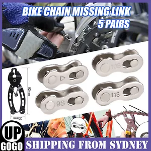5 Pairs Bike Chain Master Link Connector QR + Simple Tool 6/7/8/9/10/11 Speed AU - Picture 1 of 17