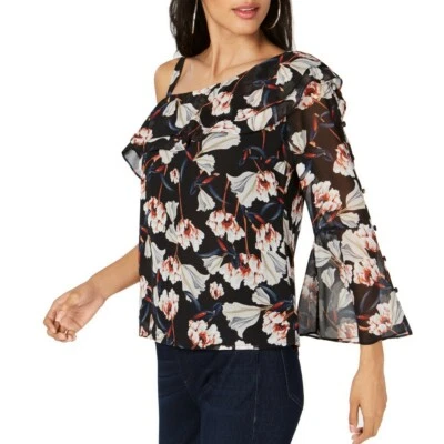 INC NUEVO Para Mujer Floral Asimétrica Un Hombro Blusa Camisa Top TEDO Foto 1 de 2
