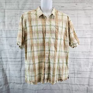 Tommy Bahama Herrenhemd geknöpft vorne Gr. XL grün orange Seide Baumwolle - Bild 1 von 5