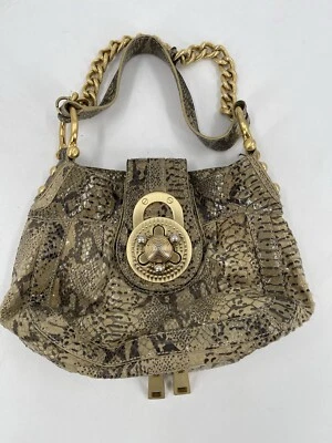 Cartera de hombro Steven By Steve Madden imitación pitón herrajes dorados correa de cadena Foto 1 de 4