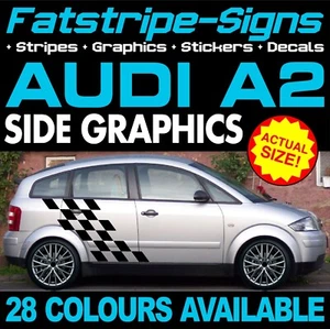 to fit AUDI A2 GRAPHICS STRIPES STICKERS DECALS CAR VINYL S-LINE QUATTRO - Picture 1 of 2