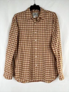The Territory Ahead Button Up Shirt Mens Size L Orange Plaid Long Sleeve Cotton - Picture 1 of 17