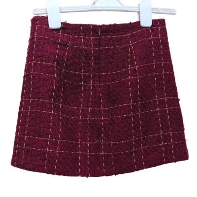 Forever 21 womens size Small red tweed checked skirt lined zip - Image 1 of 4