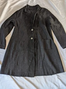 Chaqueta de Cuero de Lana Eileen Fisher Grande Lana Merino Cuero de Cordero 2 Botones LEER - Imagen 1 de 24