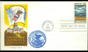 FDC 1968 - Scott # 1339 - Estado de Illinois - Mailer Cachet en el extranjero UA - Imagen 1 de 1