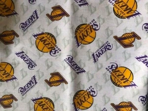 NBA Los Angeles Lakers 100% Cotton Fabric by Half Yard 18" x 44" - Picture 1 of 2