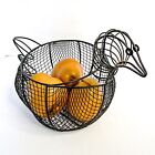 Vintage Wire Chicken Basket Kitchen Decor Easter Eggs Fruit Candy 10”x7”x14”