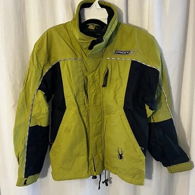 Spyder XT Kids размер 14 лайм зеленый лыж сноуборда куртка паук молодежи молнии подкладка пальто - Изображение 1 из 4