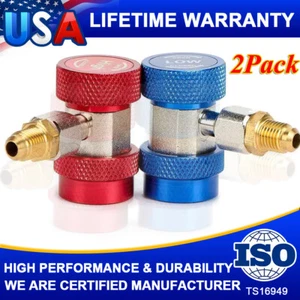 2X AC Quick Coupler Adapter Car High & Low Side HVAC 1/4" SAE Male Flare Fitting - Picture 1 of 17