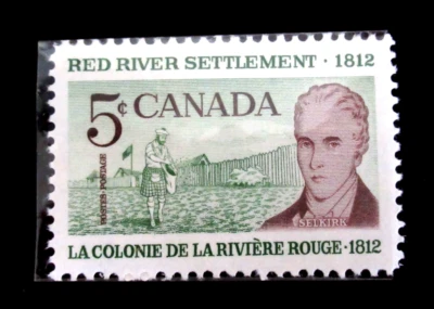 Canada Stamp Scott 397 Red River Settlement 5 Cent Mint NH - Image 1 of 3