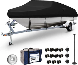 Boat Cover 17-19 Ft Heavy Duty 600D Waterproof Trailerable Boat Covers UV Resist - Picture 1 of 4