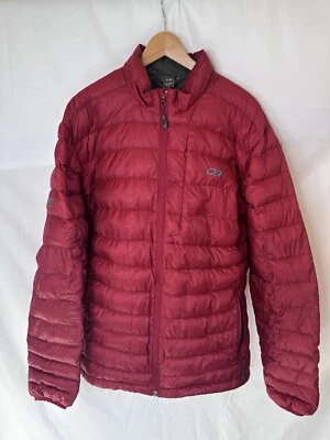 Outdoor Research Transcendent XL 鹅绒羽绒夹克全拉链男式红色 — 第 1/4 张图片