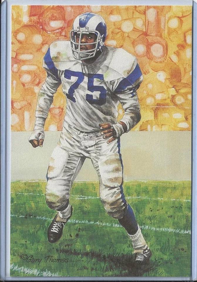 1991 David "Deacon" Jones Goal Line Art Postcard Unsigned - Series 3 Three - Image 1 of 1