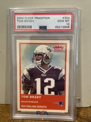 2004 Fleer Tradition #324 Tom Brady “Award Winner” Patriots PSA 10 GEM - Image 1 of 2