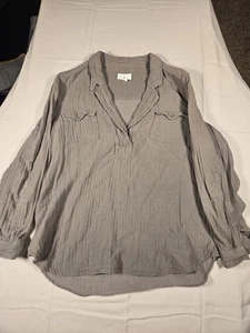 Lou & Grey, Langarmbluse mit Kragen, High Low, Größe L - Bild 1 von 7