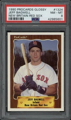 1990 Procards Glossy Jeff Bagwell Rookie RC #1324 PSA 8 NM-MT HOF Foto 1 de 2